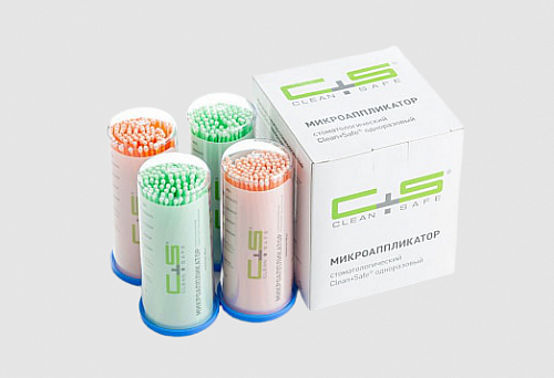 Микроаппликаторы Clean Safe №4 Regular (зеленые/оранжевые), 100 шт/упак