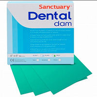 Латексные листы для раббердама раз 152х152 мм.Dental Dams SANCTUARY Зеленые Плотность: Сред