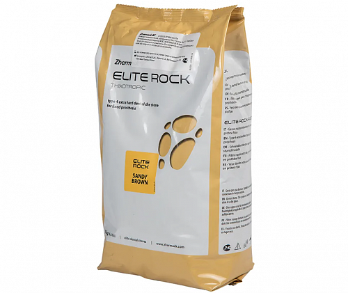 Гипс 4 класса стоматологический Elite Rock Sandy Brown, песочно-коричн. 3кг арт.С410030 Zhermack