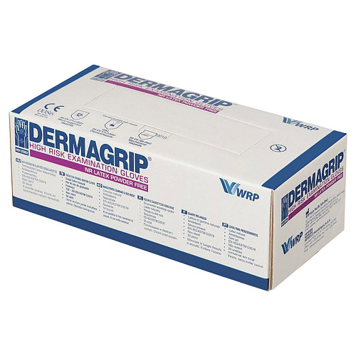 Перчатки нитриловые голубые S (р-р 6-7) Dermagrip100 пар/упак