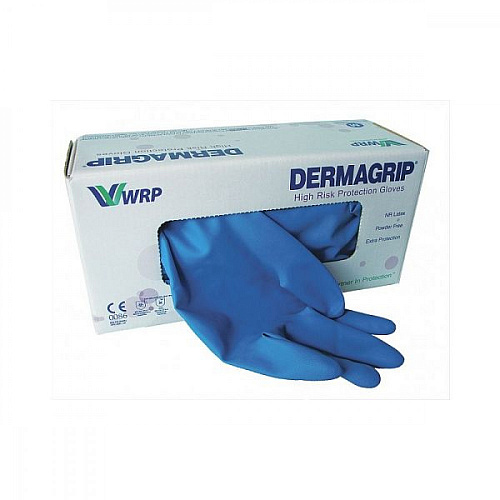 Перчатки нитриловые голубые M (р-р 7-8) Dermagrip100 пар/упак