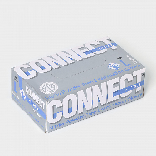 Перчатки нитриловые голубые нестерил. смотр CONNECT NITRILE (PULIN) S (6 1/2) 100 пар/упак