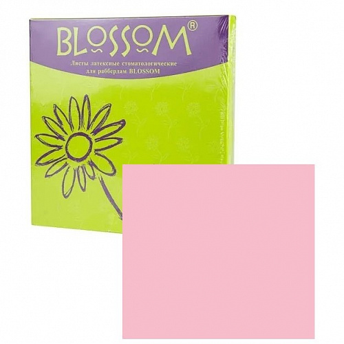 Латексные листы для раббердама Blossom (Блоссом) размер 152х152 мм. розовые   (36 шт.в уп.)